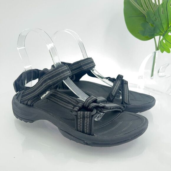 Teva Men's Terra Fi Sandal Size 7 Gray Black Outdoor Hiking Adjustable Comfy - Picture 1 of 14